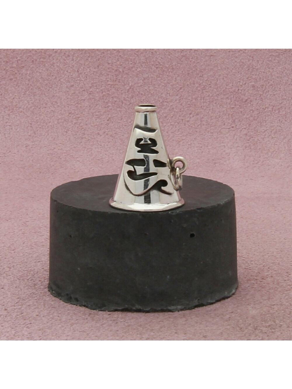 sterling silver vintage ehs cheerleader megaphone charm pendant